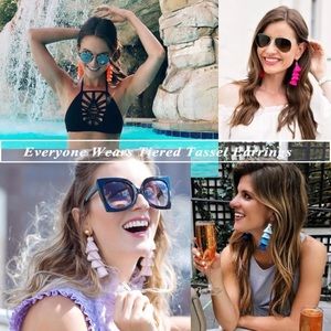 🖤🖤 NWT Boho Layered Fringe Tassel Earrings